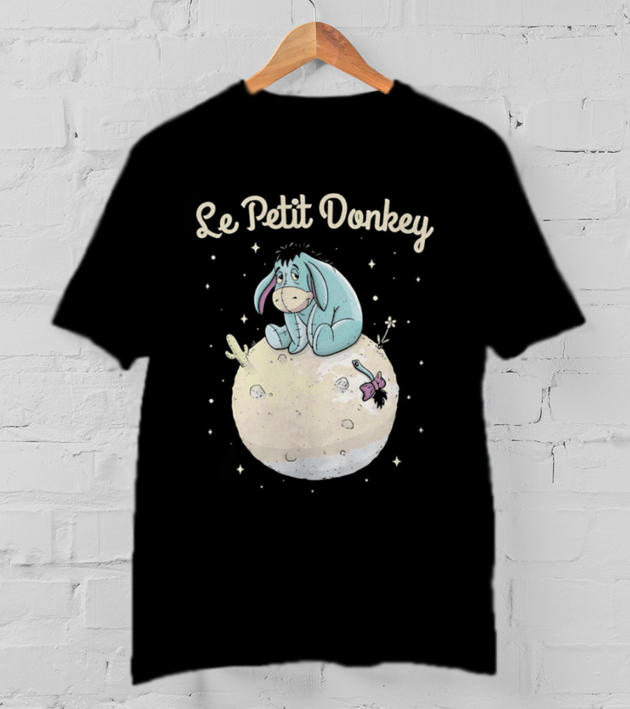 Le Petit Donkey Eeyore Sitting On Moon With Stars T-Shirt