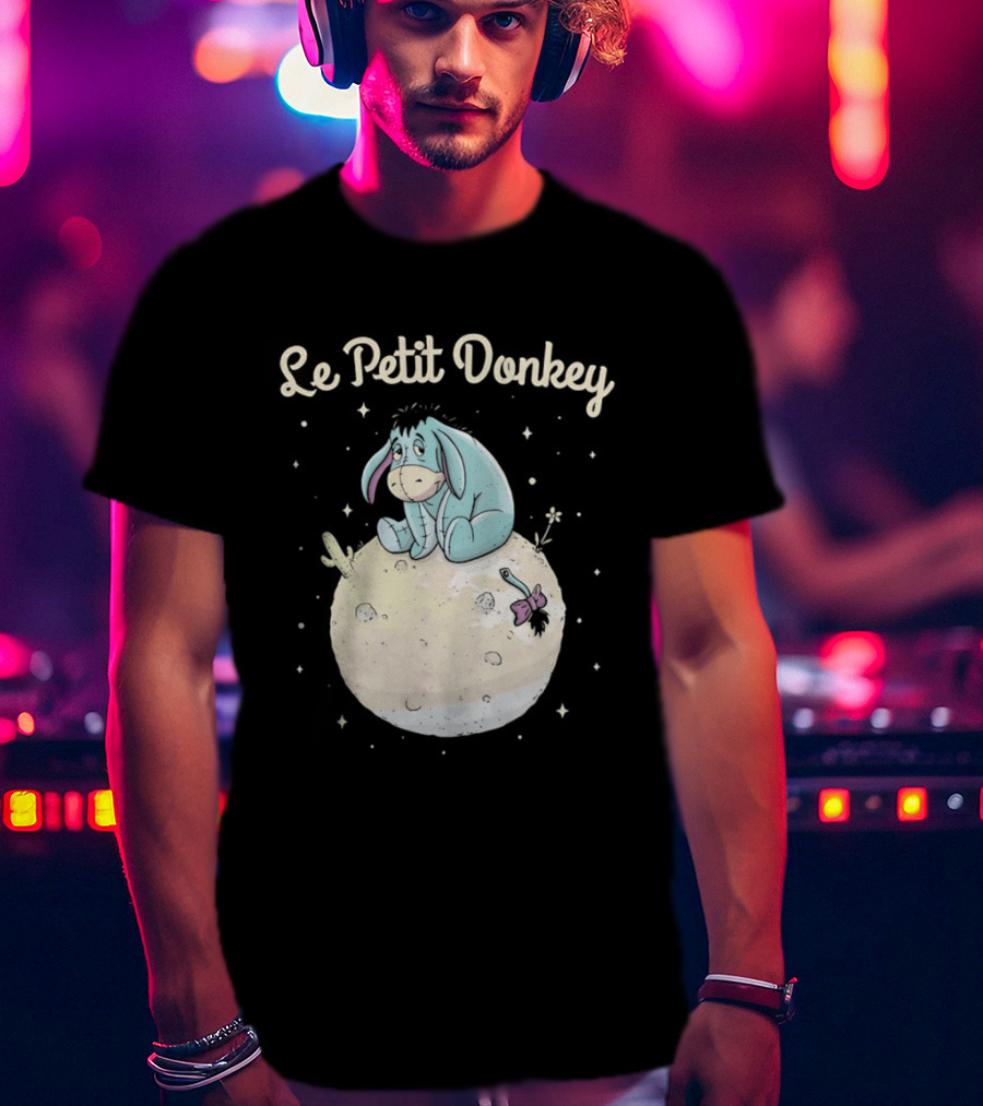 Le Petit Donkey Eeyore Sitting On Moon With Stars T-Shirt