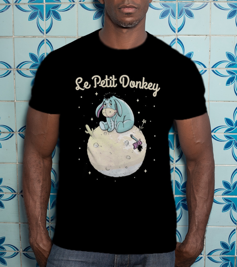 Le Petit Donkey Eeyore Sitting On Moon With Stars T-Shirt