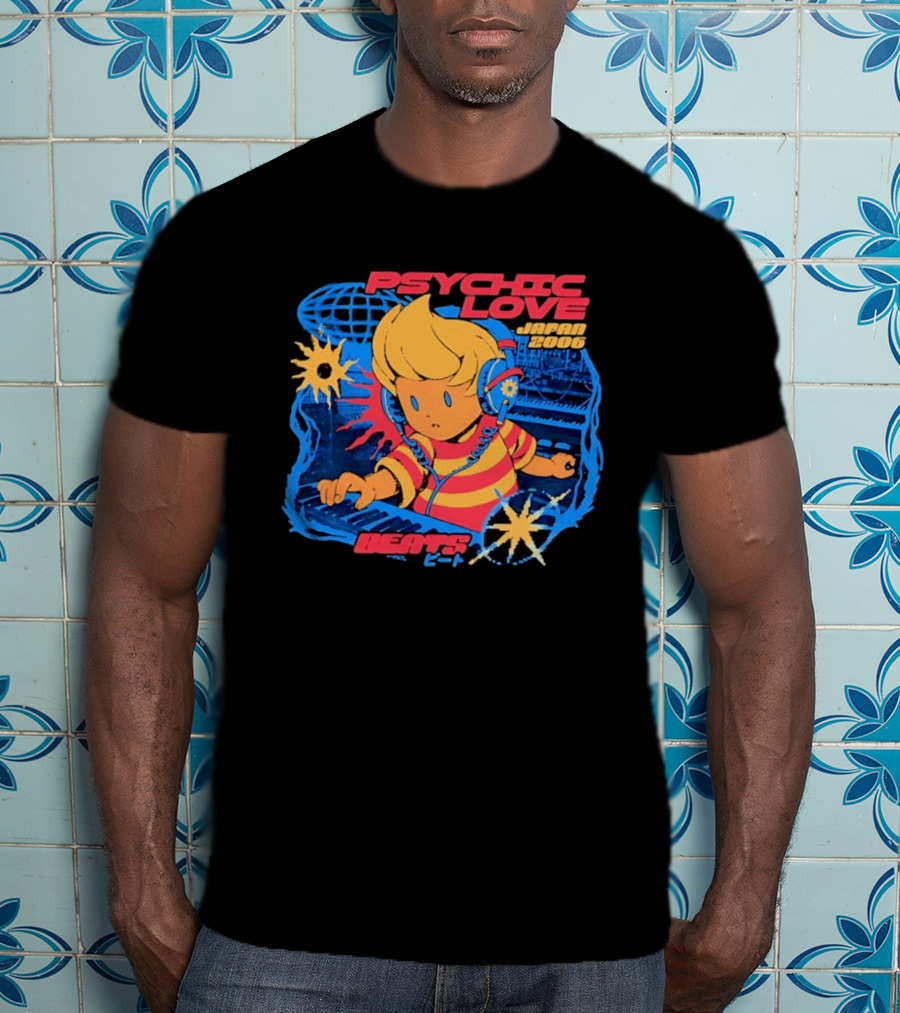 Psychic Love Japan 2006 Beats Retro Gaming Vibe T-Shirt