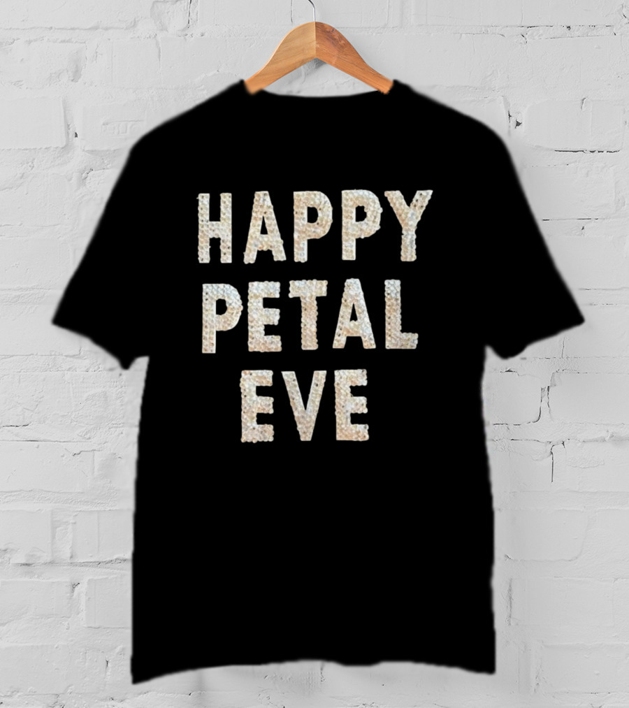 HAPPY PETAL EVE Rhinestone Lettering T-Shirt