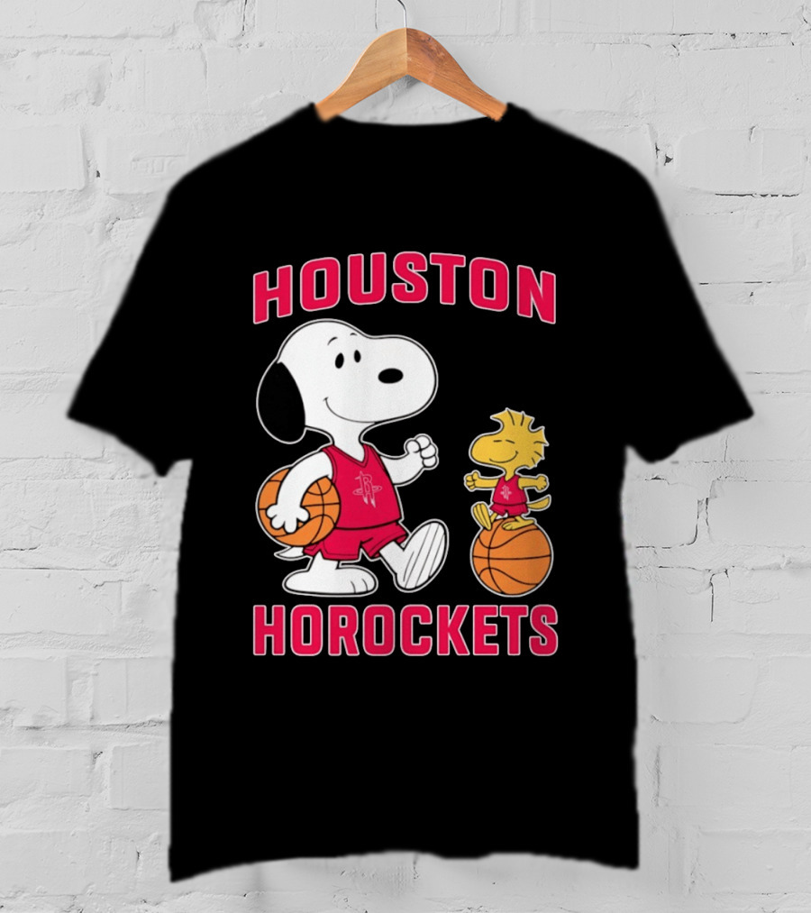 Snoopy Woodstock Houston Rockets Basketball Team T-Shirt