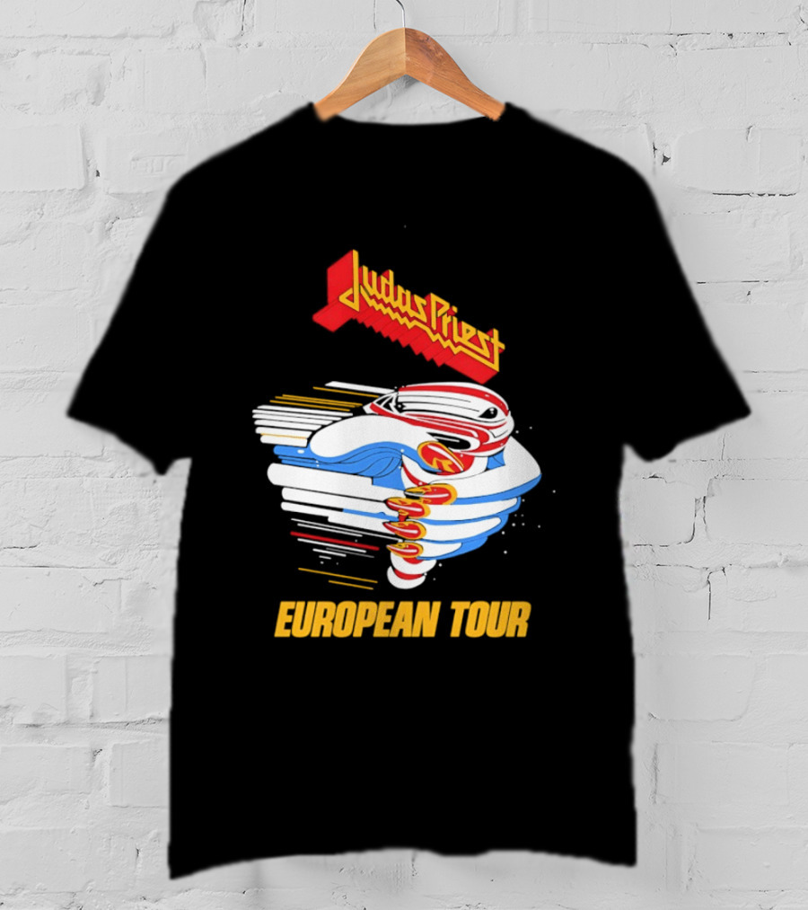 Judas Priest Turbo European Tour 1986 Vintage Album Cover T-Shirt