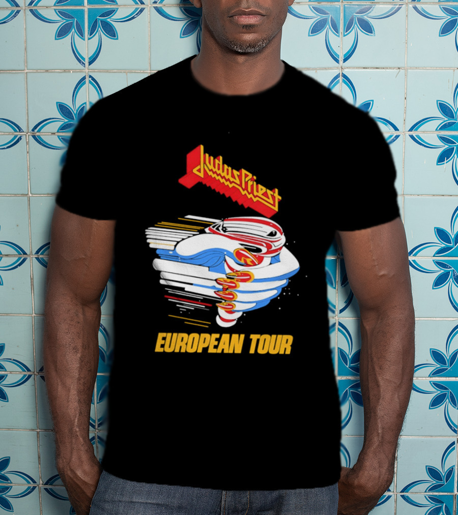 Judas Priest Turbo European Tour 1986 Vintage Album Cover T-Shirt