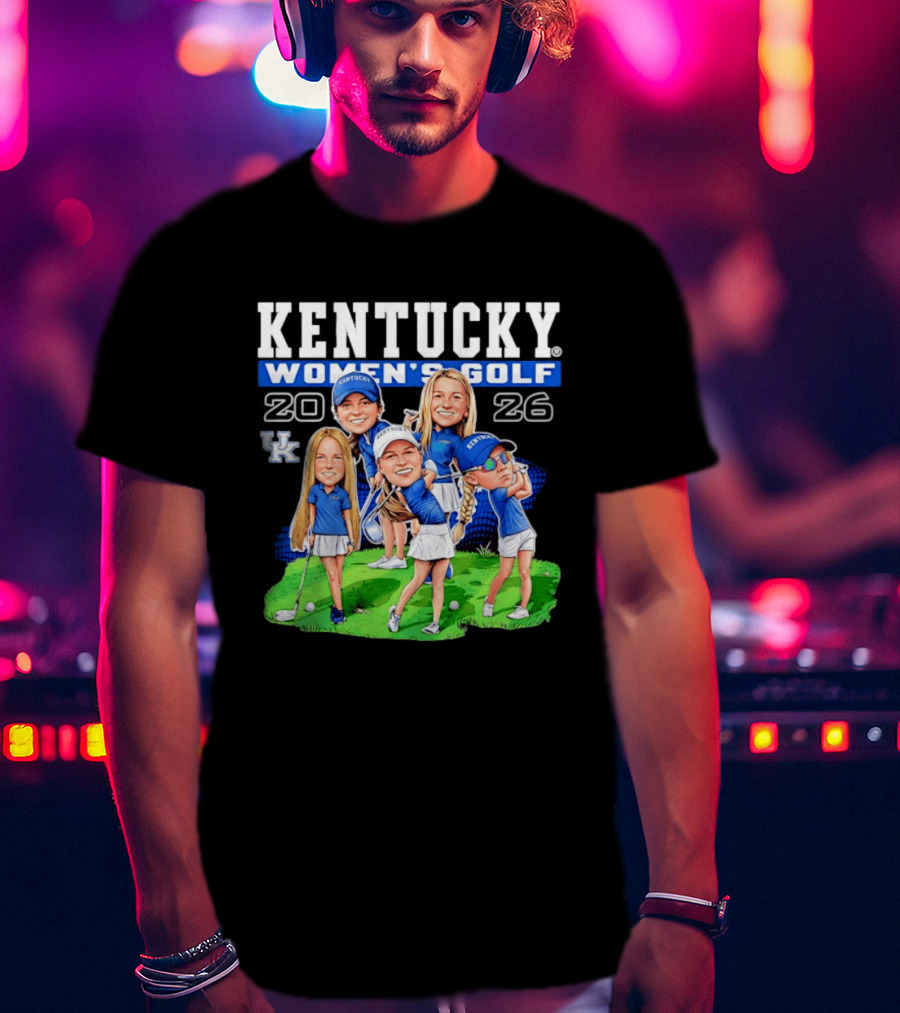 Kentucky Wildcats Women's Golf 2026 Caricature Team Players T-Shirt