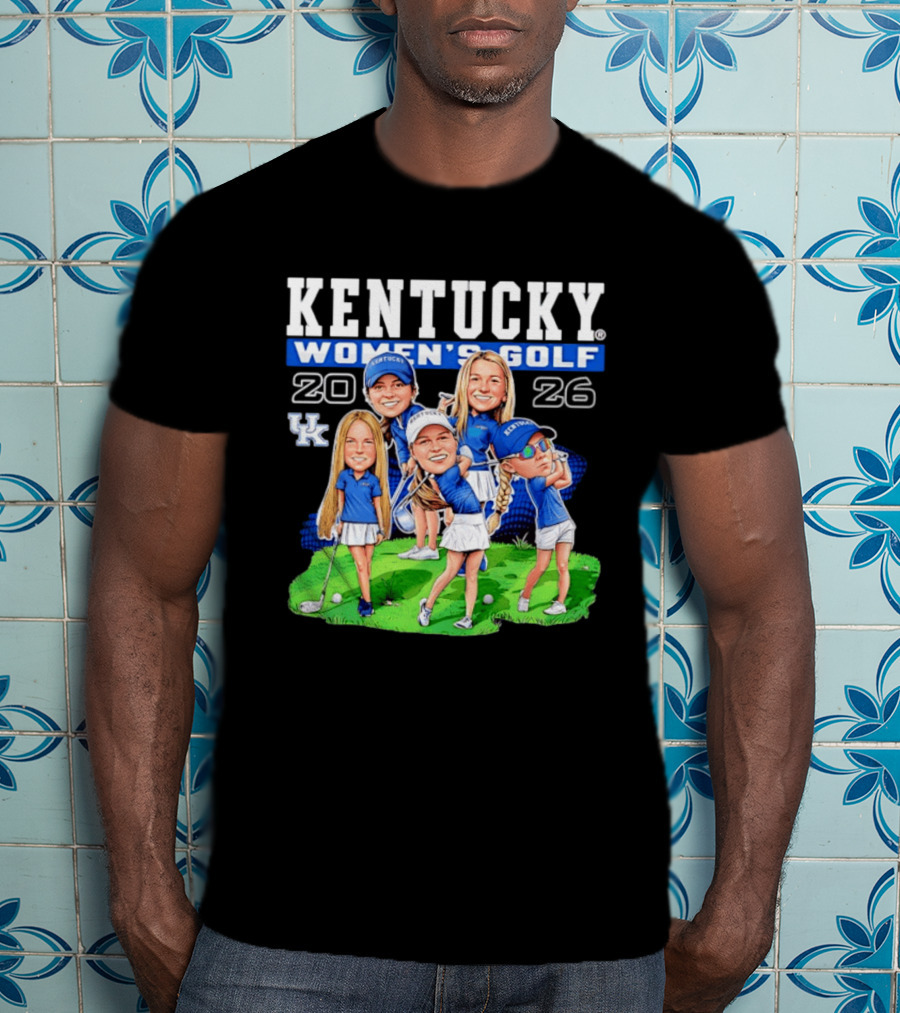 Kentucky Wildcats Women's Golf 2026 Caricature Team Players T-Shirt