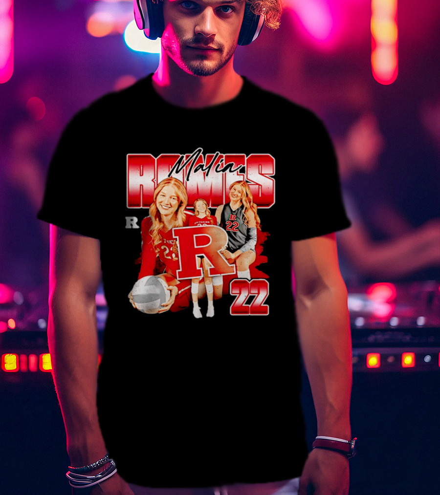 Malia Romes 22 NCAA Women's Volleyball Rutgers Team T-Shirt