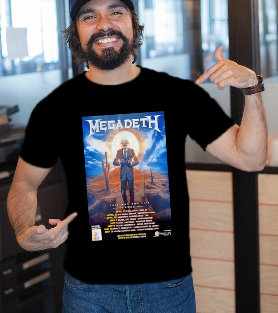 Megadeth 2026 This Was Our Life Tour Mexico Peru Colombia Argentina Chile Dates T-Shirt