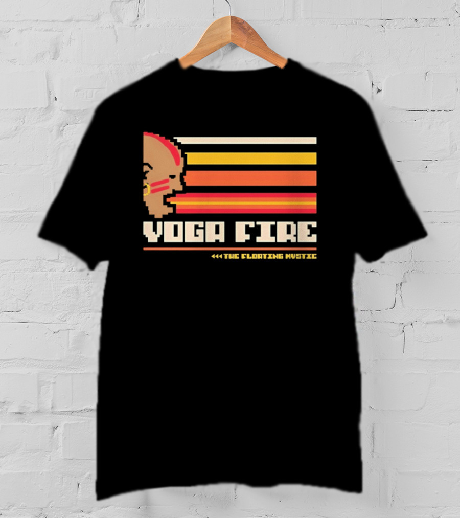 Yoga Fire The Floating Mystic Retro Pixel T-Shirt