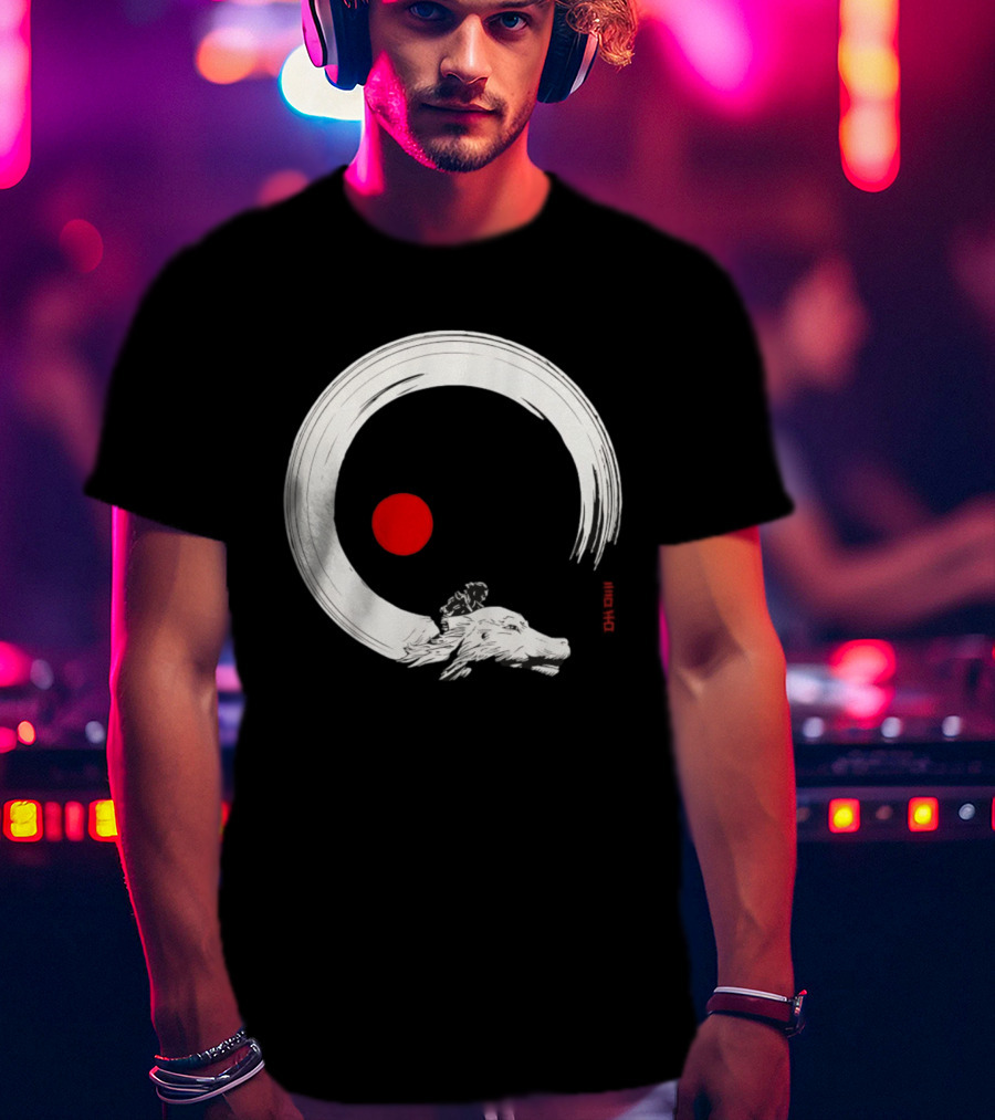 Never Ending Inks Atreyu Falkor The Neverending Story Japanese Enso Circle Red Dot T-Shirt