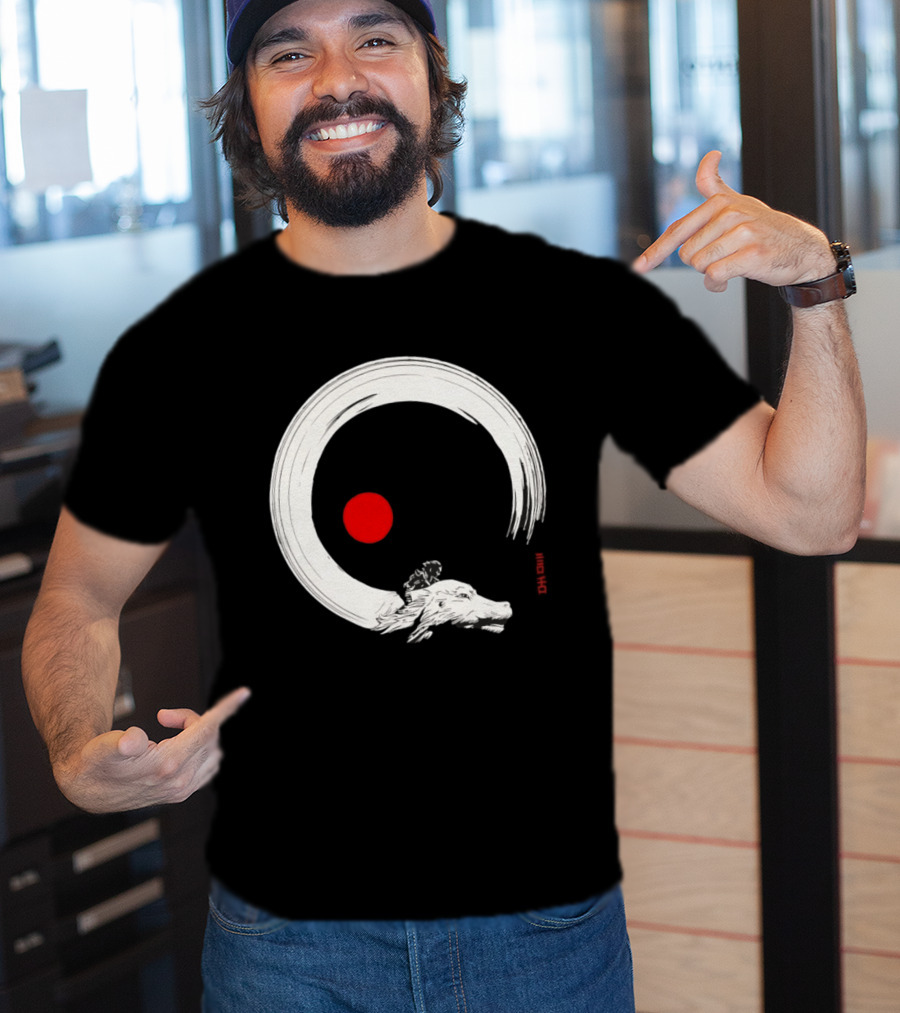 Never Ending Inks Atreyu Falkor The Neverending Story Japanese Enso Circle Red Dot T-Shirt