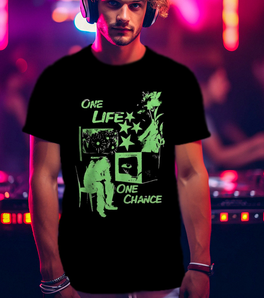 One Life One Chance Stars And Nature With Seated Figure T-Shirt