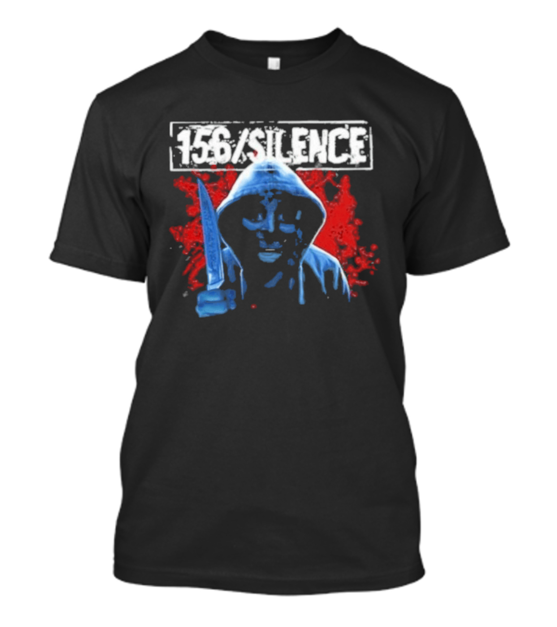 156 Silence Vengeance Knife Red Splatter T-Shirt