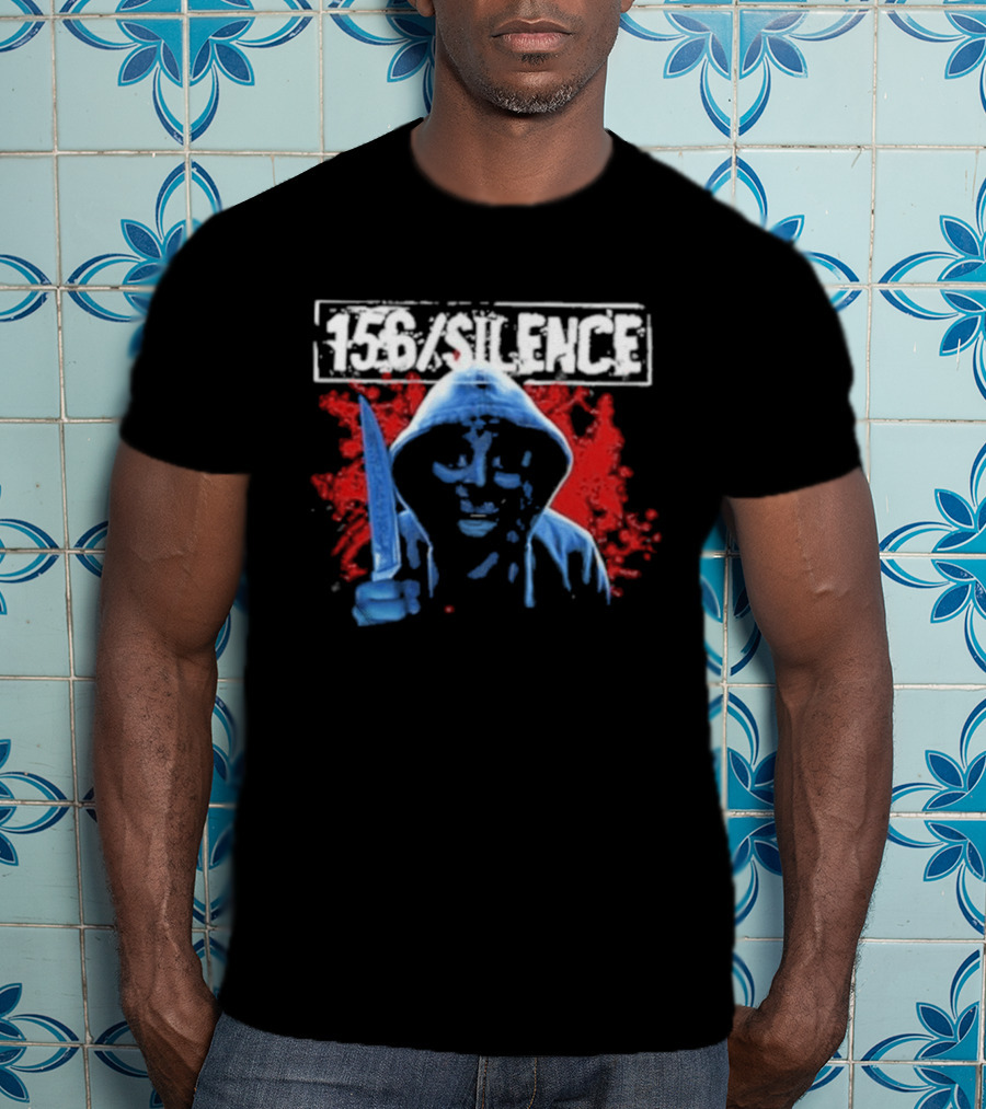 156 Silence Vengeance Knife Red Splatter T-Shirt
