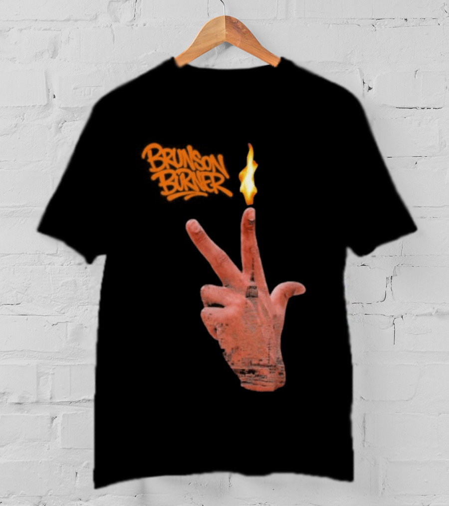 Brunson Burner Flame Hand New York Knicks Jalen Brunson T-Shirt