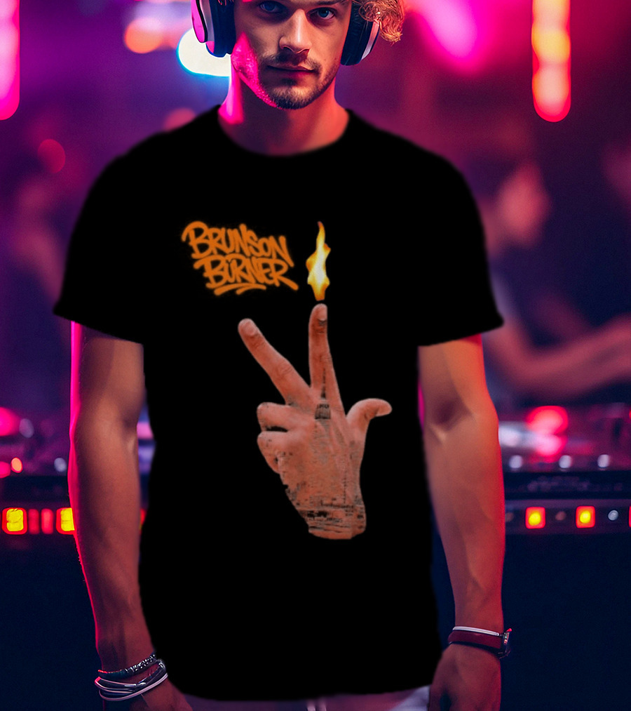 Brunson Burner Flame Hand New York Knicks Jalen Brunson T-Shirt