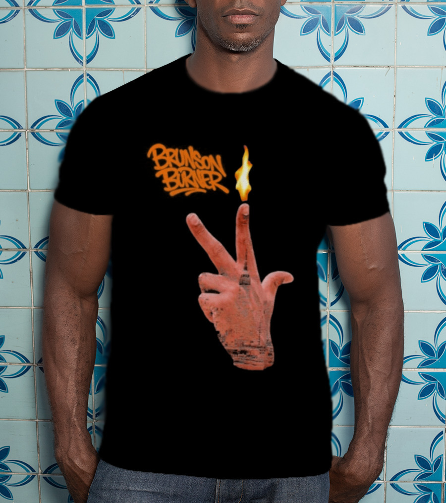 Brunson Burner Flame Hand New York Knicks Jalen Brunson T-Shirt