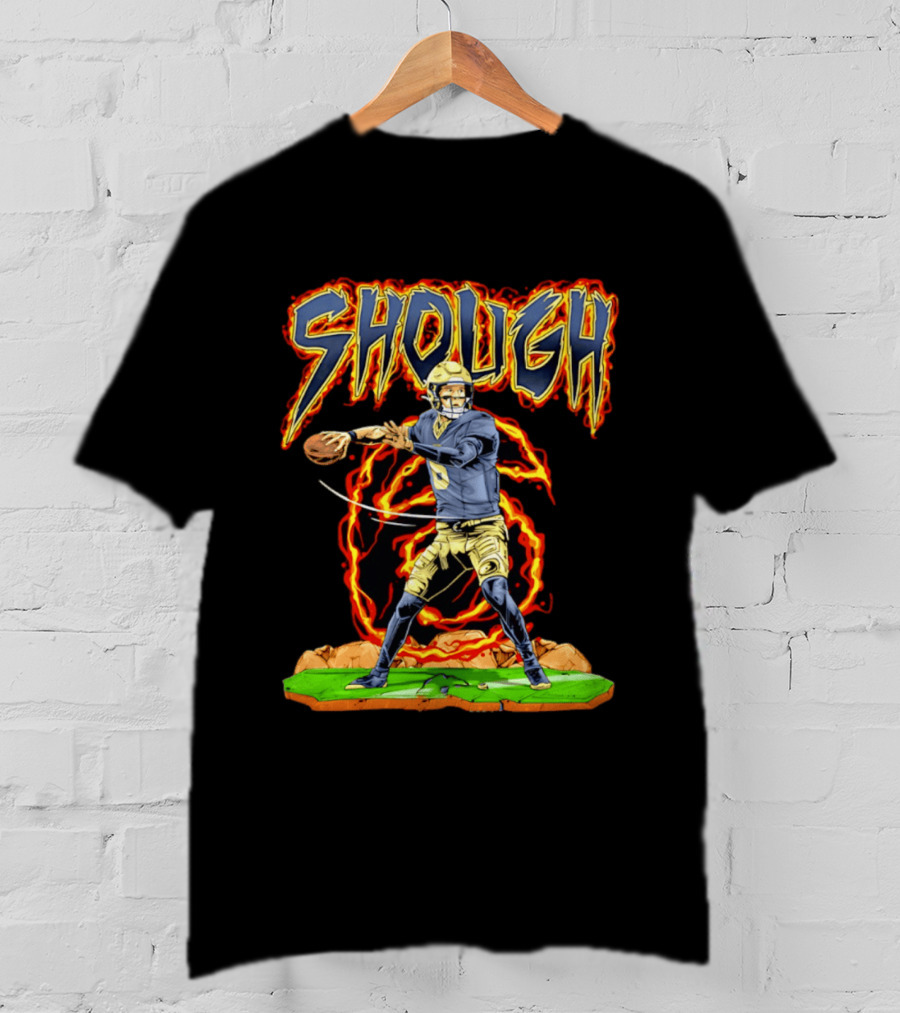 New Orleans Saints Tyler Shough Hand Drawn Quarterback Action T-Shirt