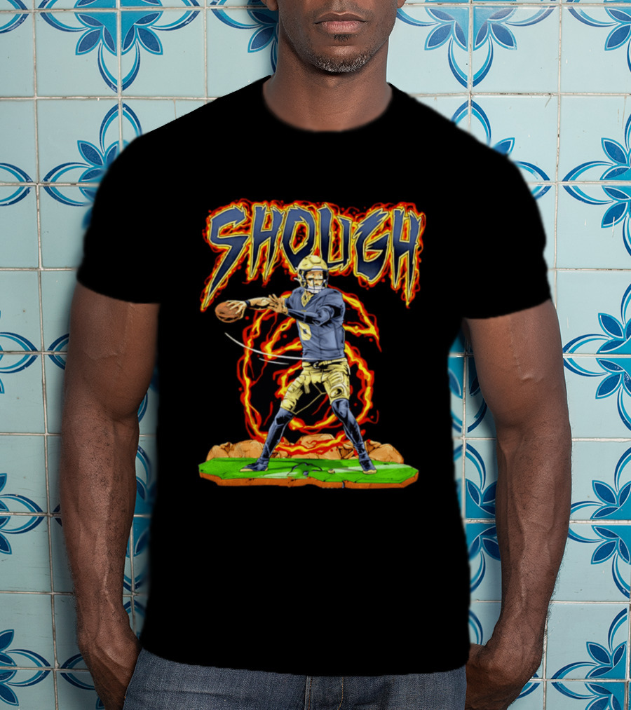 New Orleans Saints Tyler Shough Hand Drawn Quarterback Action T-Shirt