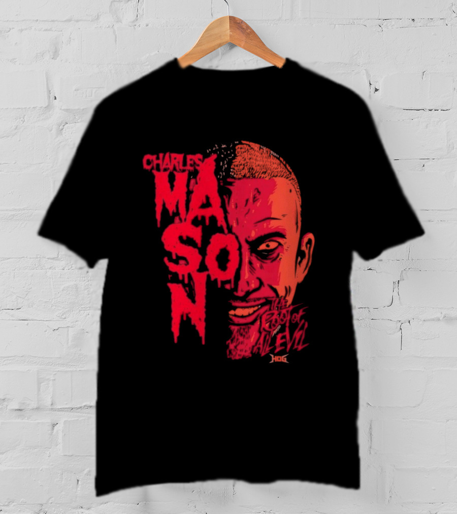 Charles Mason The Root Of All Evil Red Face T-Shirt