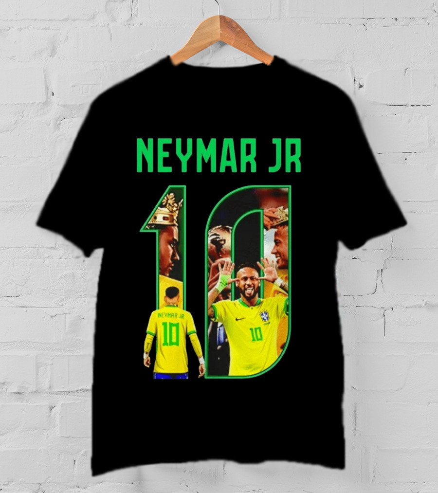 Neymar Jr 10 Brazil Soccer Iconic Celebration Images T-Shirt