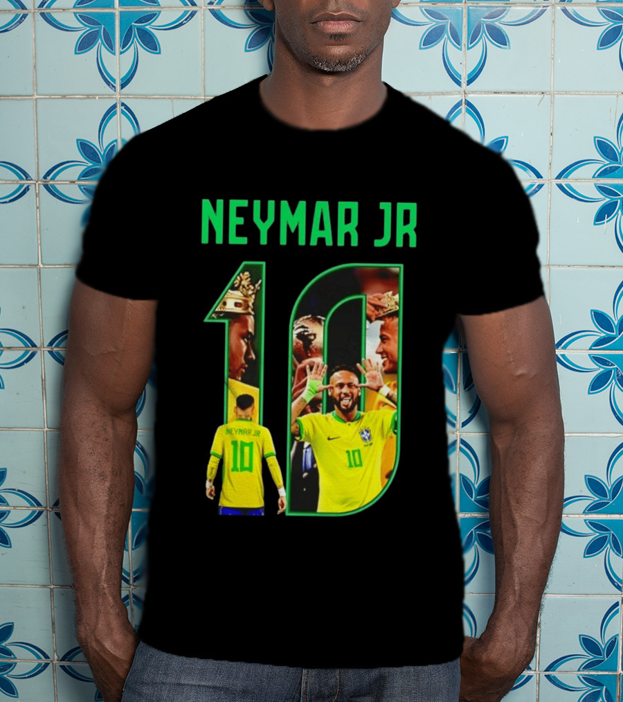 Neymar Jr 10 Brazil Soccer Iconic Celebration Images T-Shirt