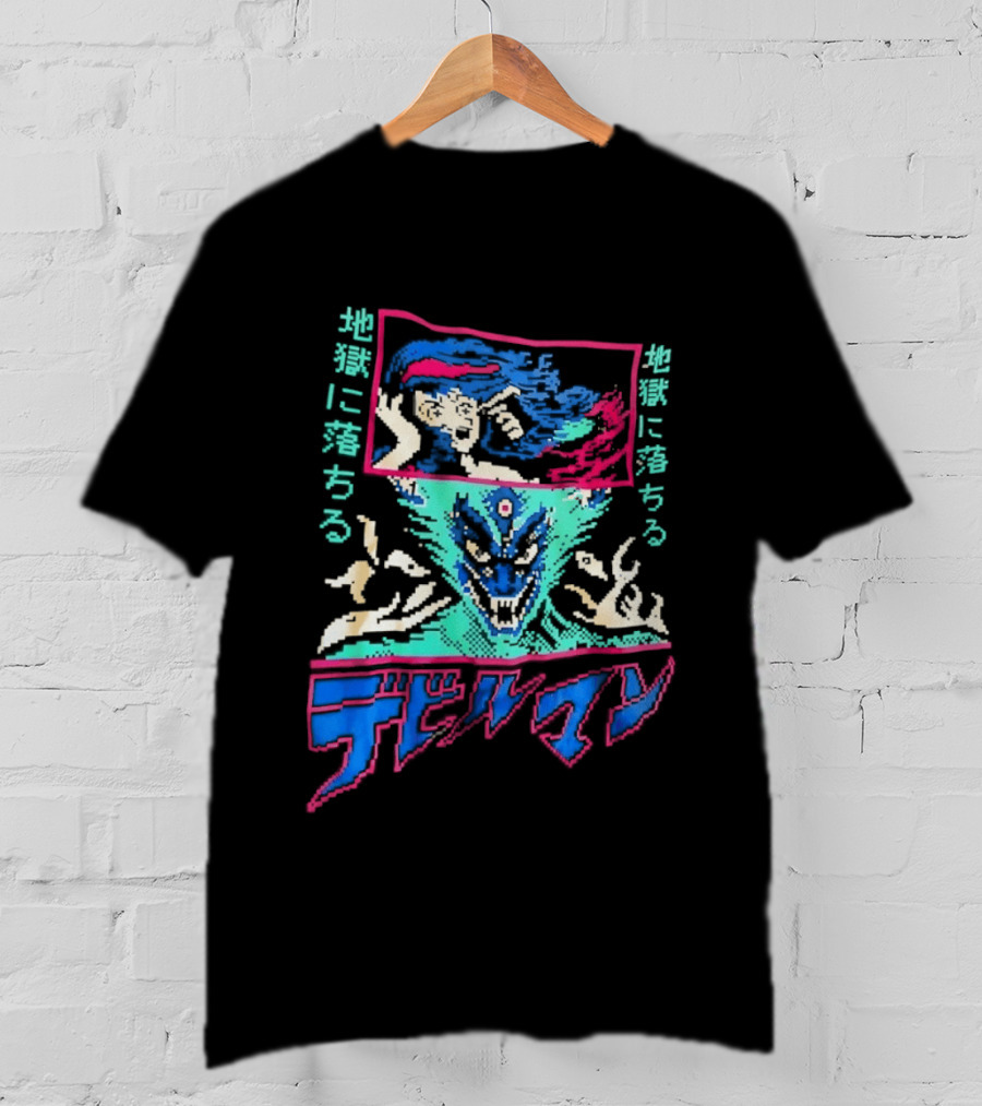 Devilman Go Nagai Pixel Art Retro Japanese T-Shirt