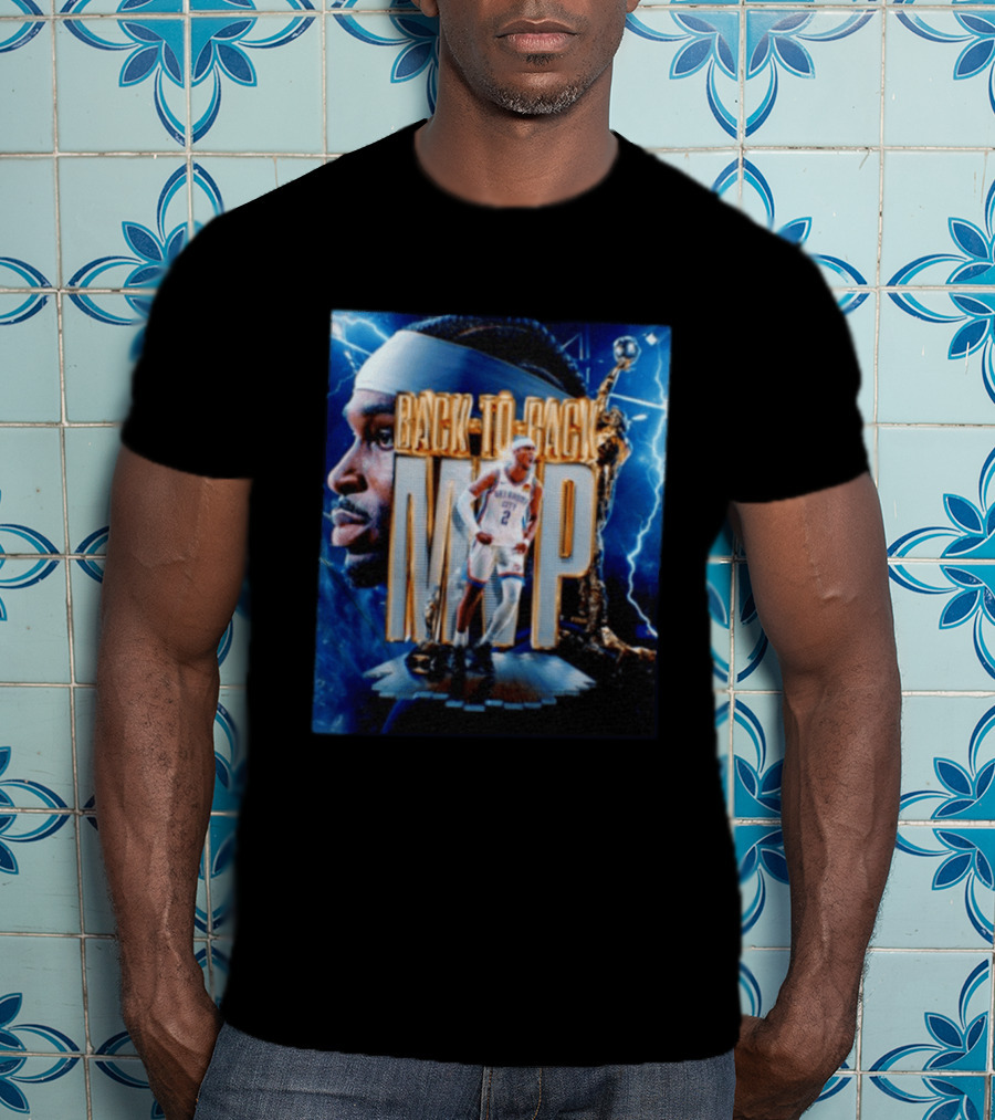 Shai Gilgeous Alexander Oklahoma City Back To Back MVP NBA Thunder T-Shirt