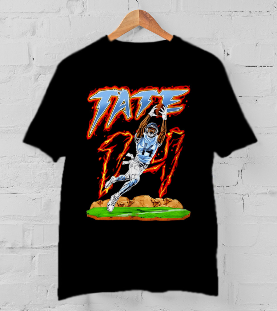 Tennessee Titans Carnell Tate Hand Drawn 17 Football T-Shirt
