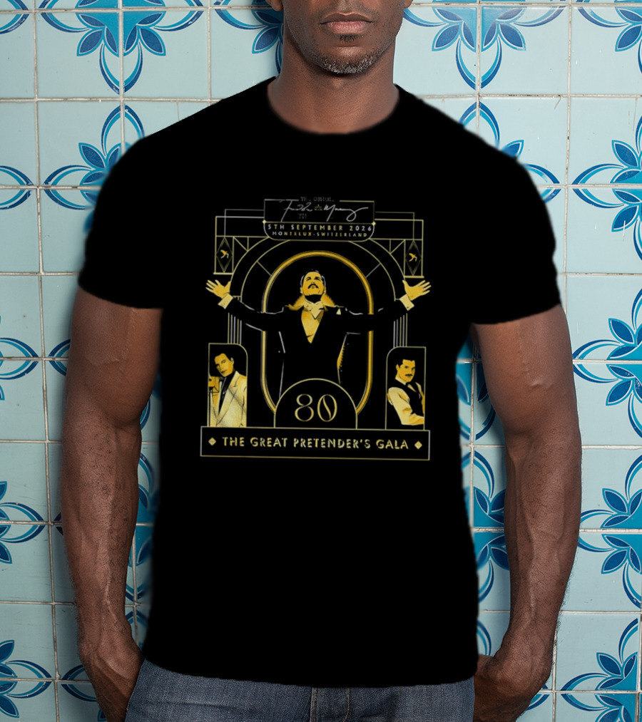 Freddie Mercury 80th Birthday Celebration The Great Pretender's Gala 5th September 2026 Casino Barriere Montreux Switzerland T-Shirt