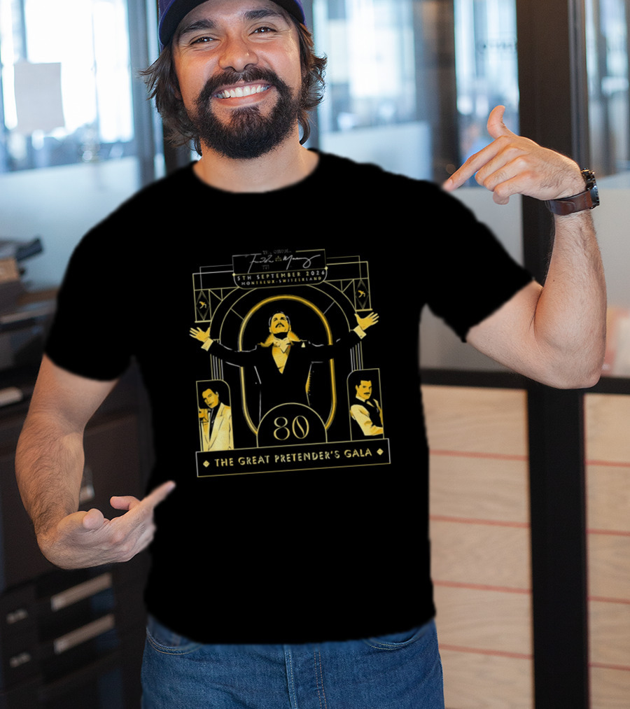 Freddie Mercury 80th Birthday Celebration The Great Pretender's Gala 5th September 2026 Casino Barriere Montreux Switzerland T-Shirt