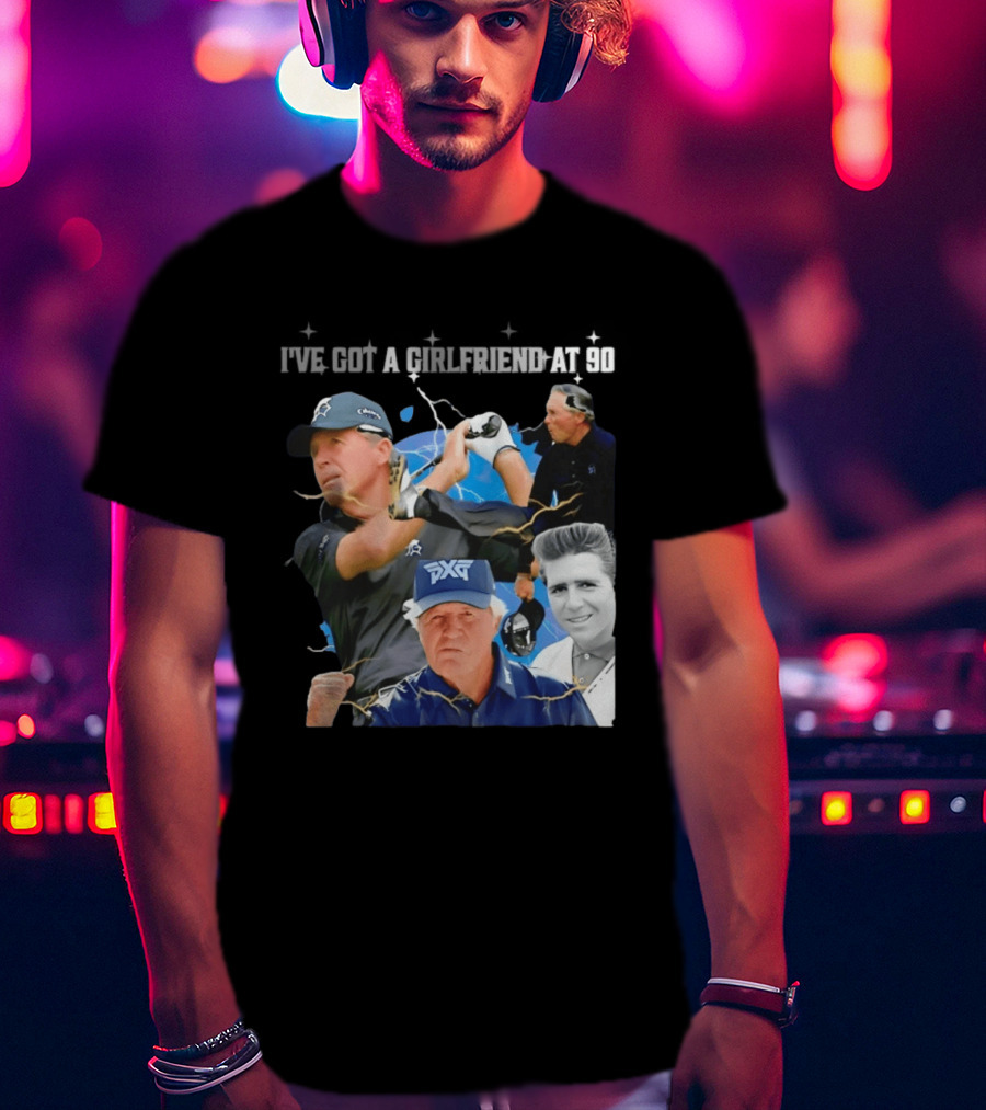 Gary Player I've Got A Girlfriend At 90 Golf Legend Photomontage T-Shirt