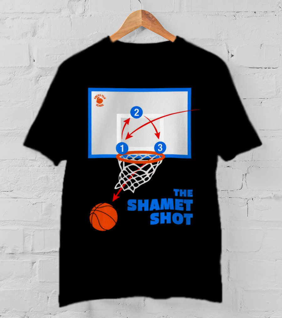 Knicks Fan School The Shamet Shot Diagram New York Knicks T-Shirt