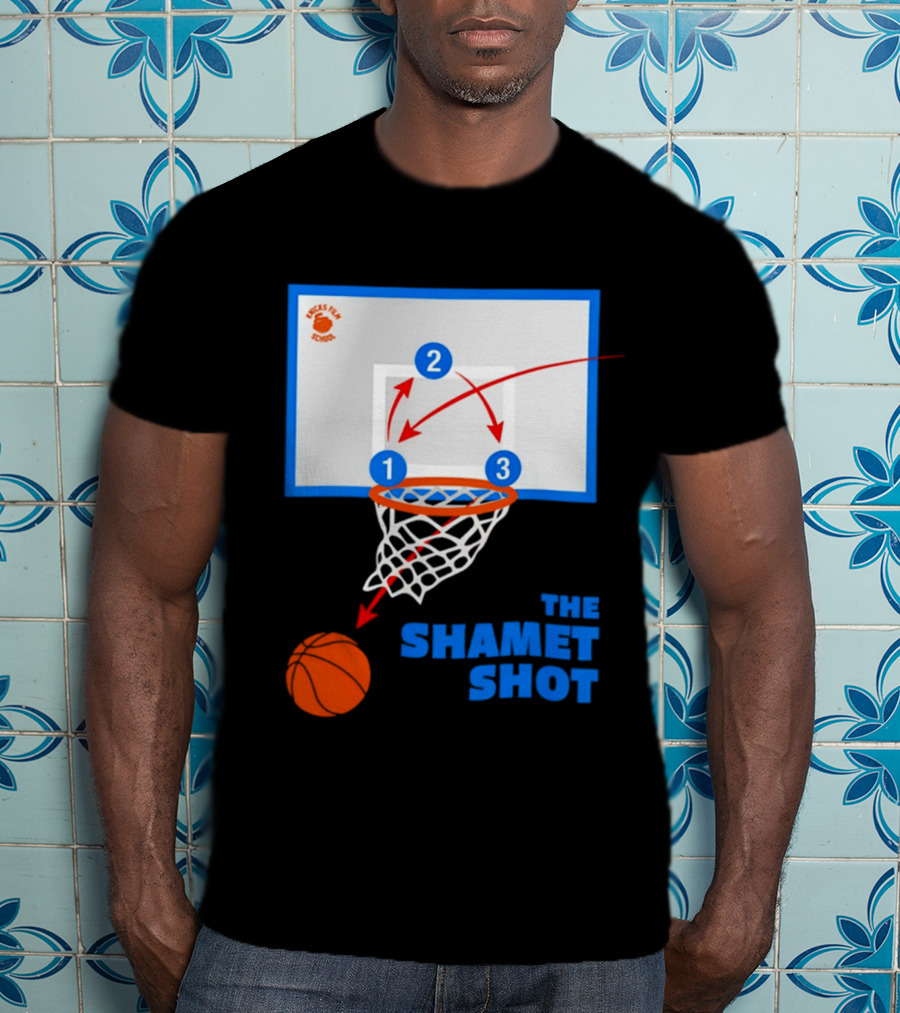 Knicks Fan School The Shamet Shot Diagram New York Knicks T-Shirt