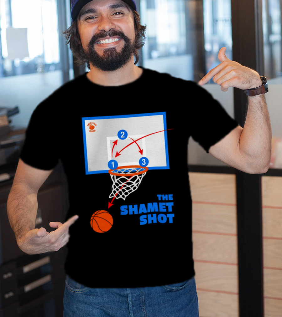 Knicks Fan School The Shamet Shot Diagram New York Knicks T-Shirt