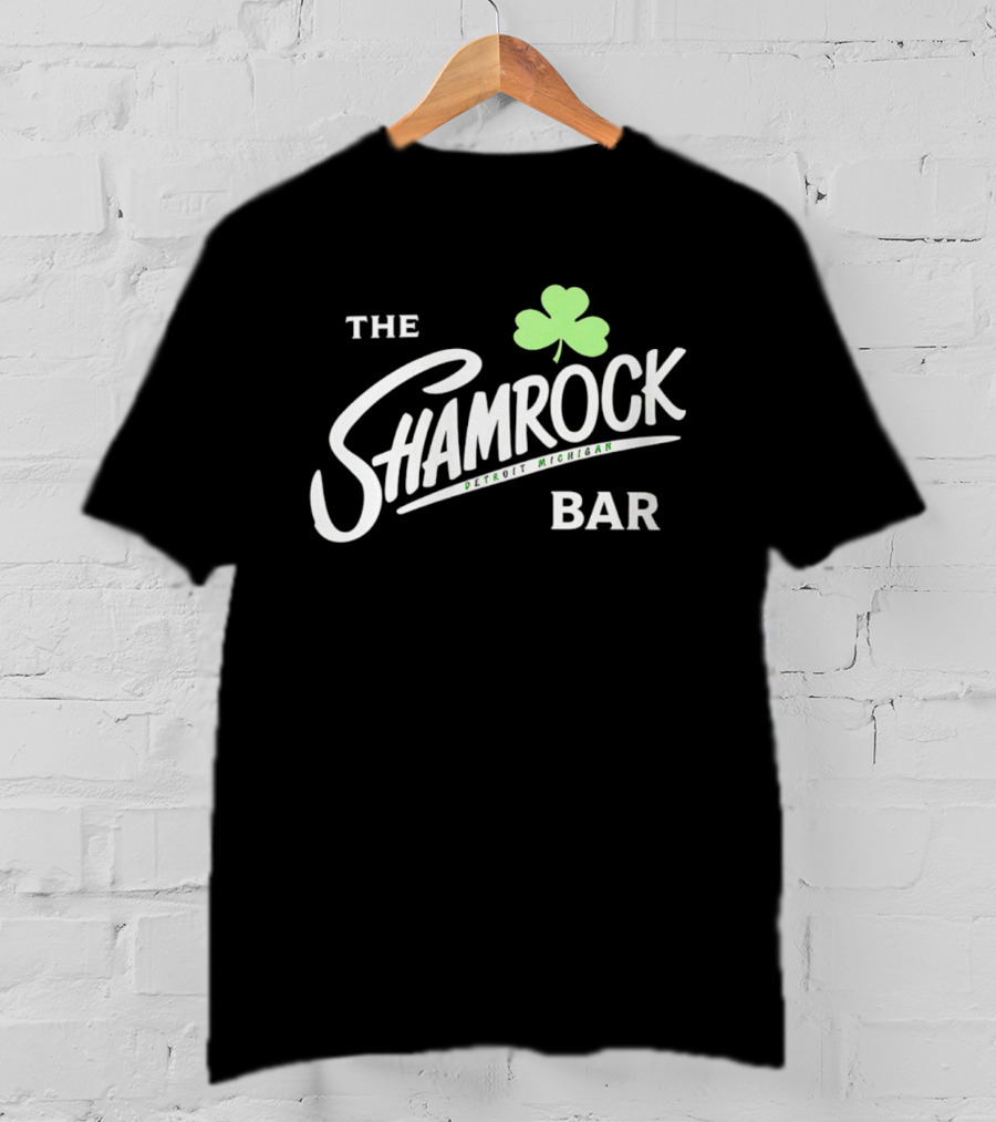 The Shamrock Bar Detroit Michigan Clover T-Shirt