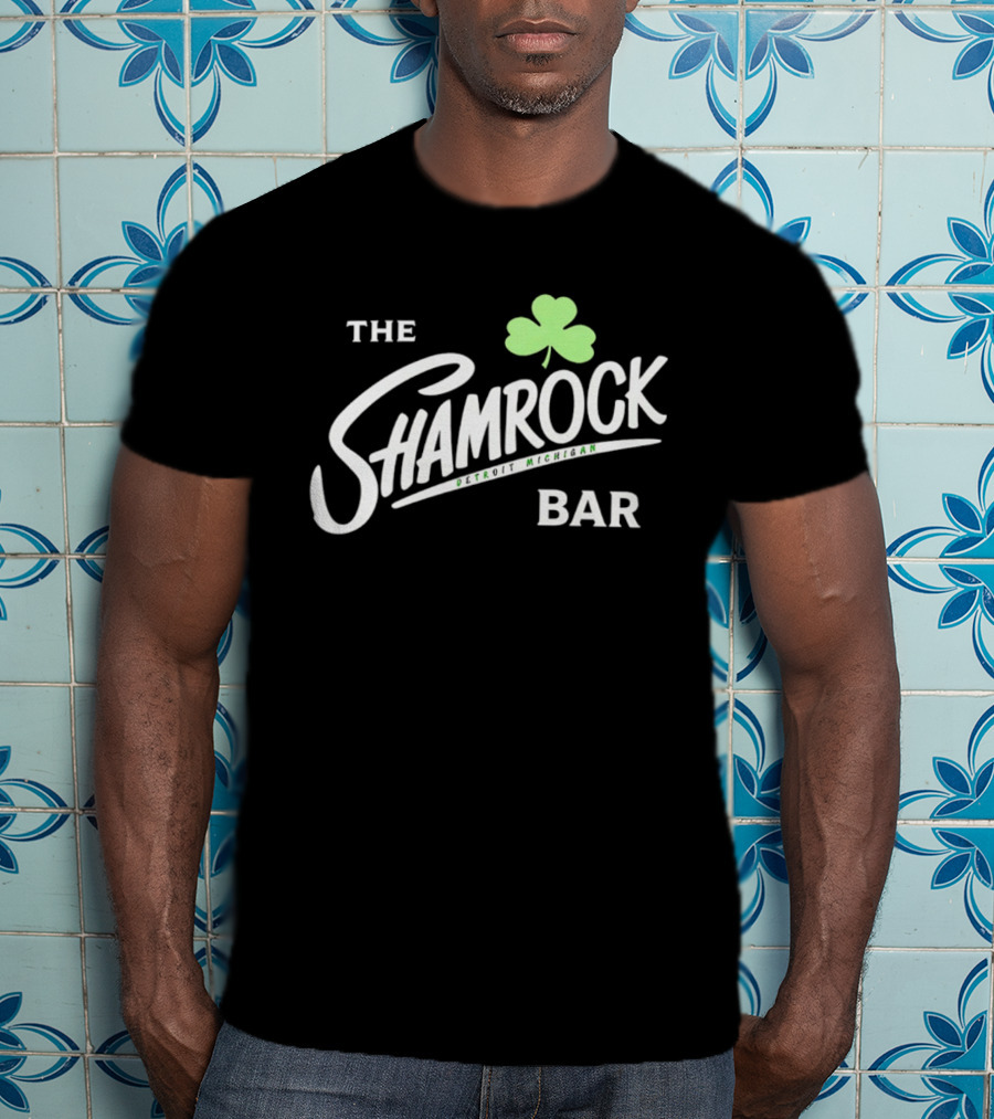 The Shamrock Bar Detroit Michigan Clover T-Shirt