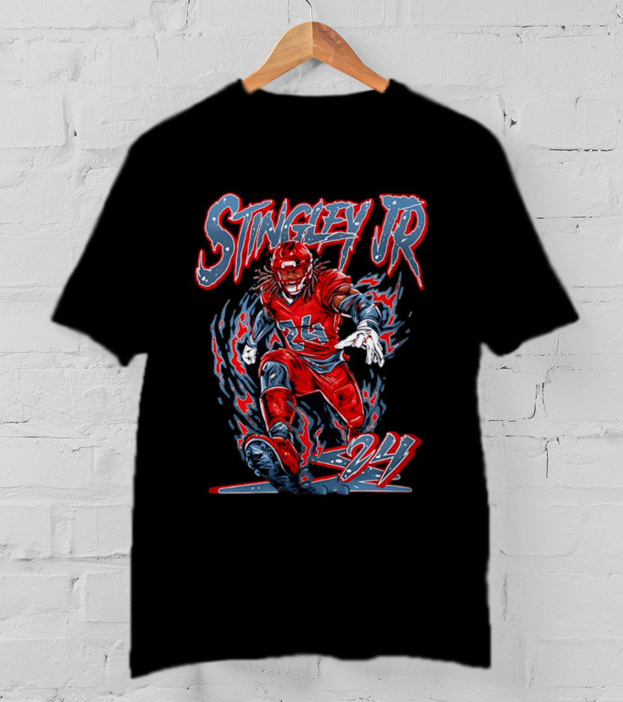 Houston Texans Stingley JR 24 Hand Drawn NFL Football T-Shirt