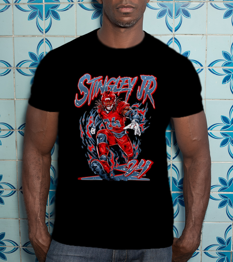 Houston Texans Stingley JR 24 Hand Drawn NFL Football T-Shirt