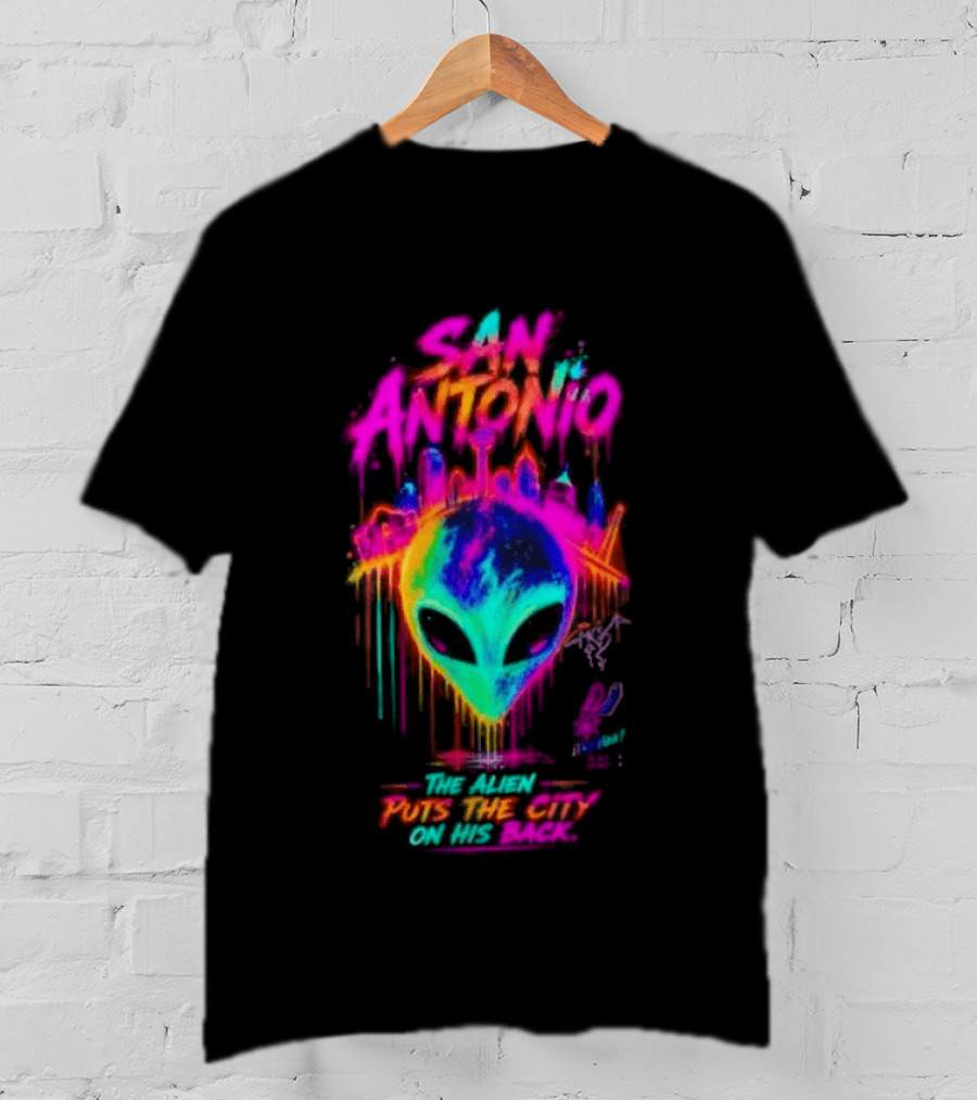 San Antonio Victor Wembanyama Alien Puts The City On His Back T-Shirt