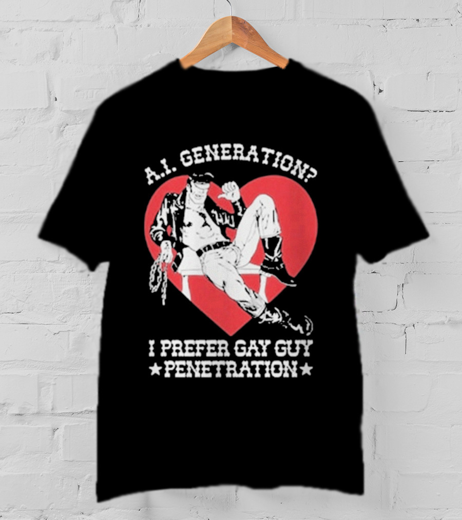 A.I. Generation I Prefer Gay Guy Penetration Heart T-Shirt