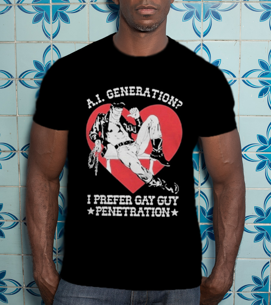 A.I. Generation I Prefer Gay Guy Penetration Heart T-Shirt
