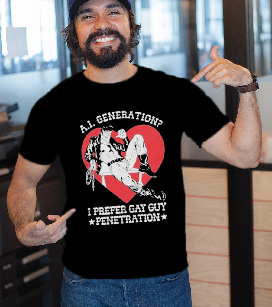 A.I. Generation I Prefer Gay Guy Penetration Heart T-Shirt