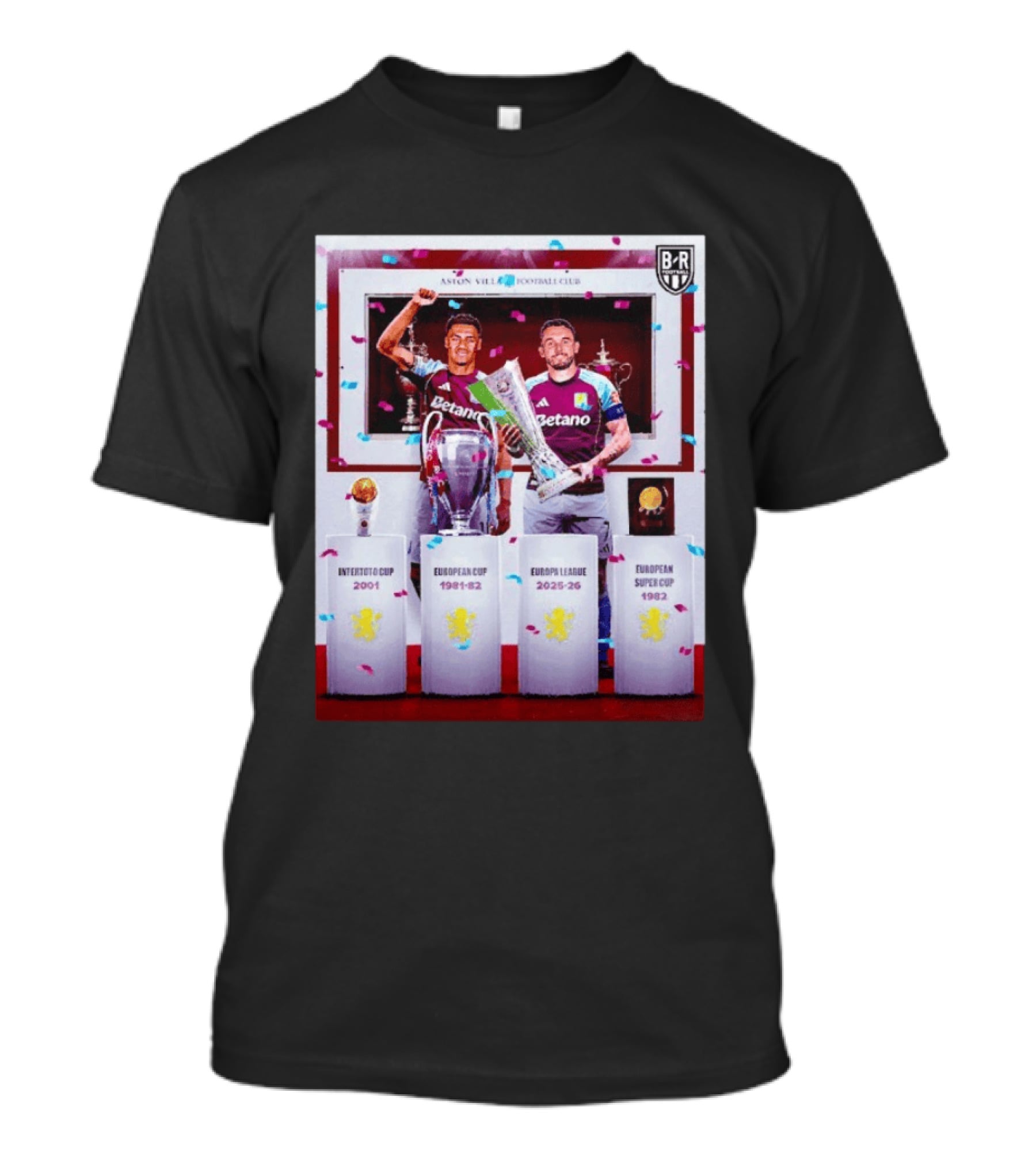 Aston Villa Football Club Europa League 2025 26 European Cup Winners T-Shirt
