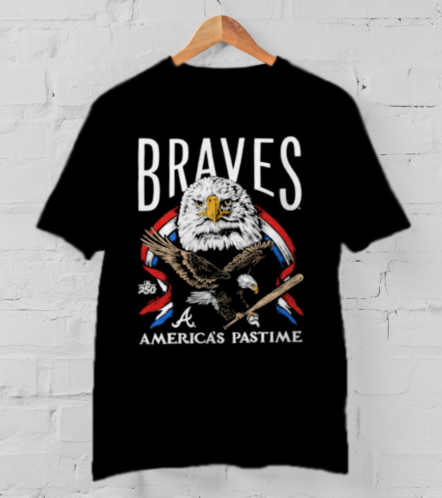 Braves Bald Eagle America's Pastime 250th Celebration T-Shirt