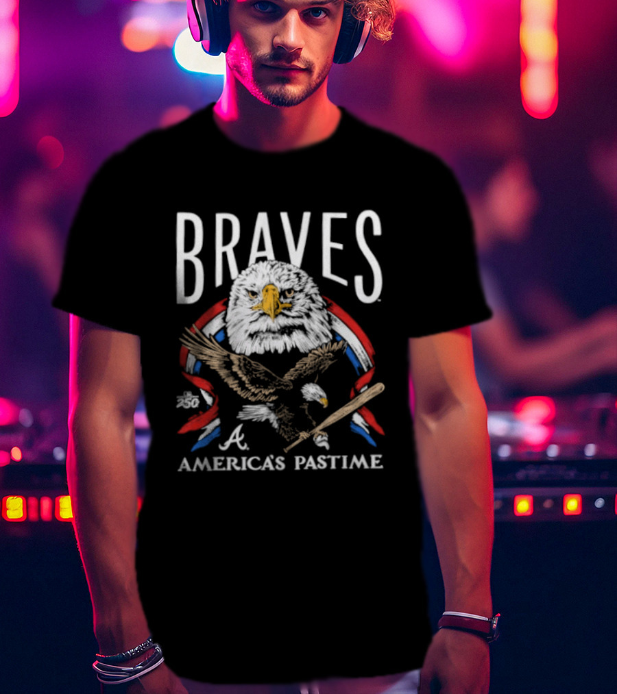 Braves Bald Eagle America's Pastime 250th Celebration T-Shirt