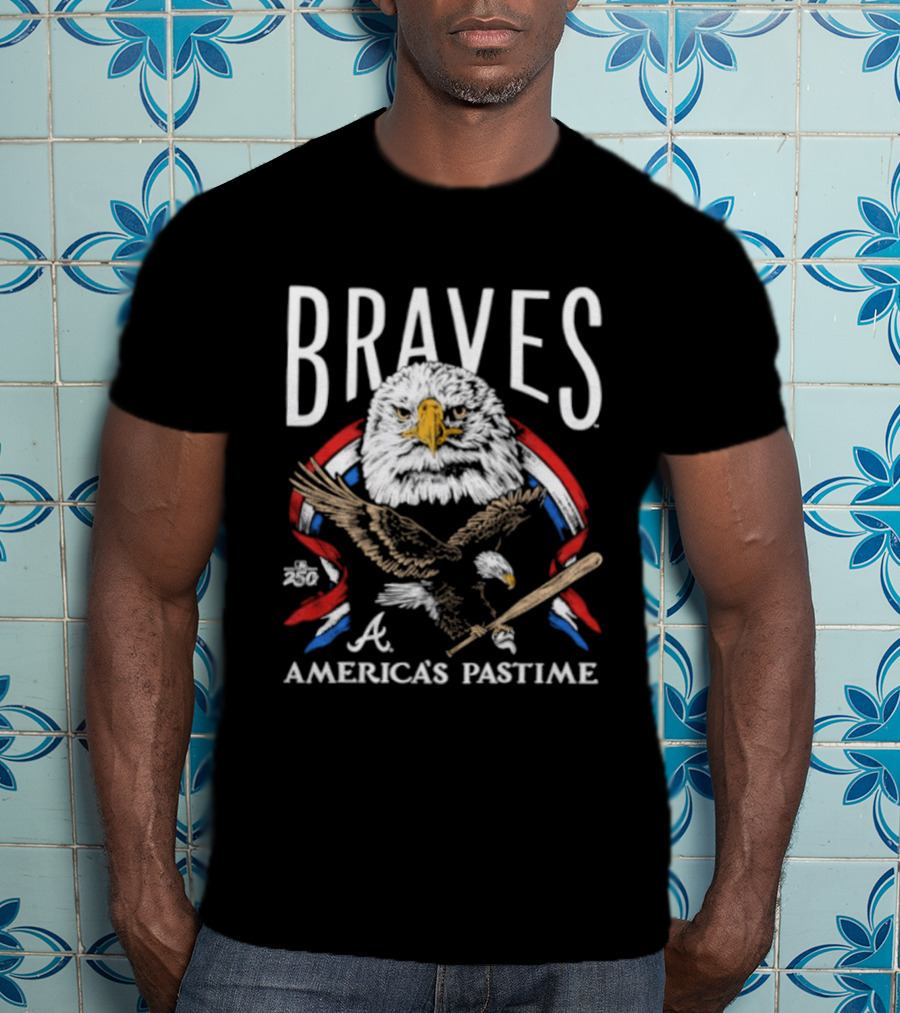 Braves Bald Eagle America's Pastime 250th Celebration T-Shirt