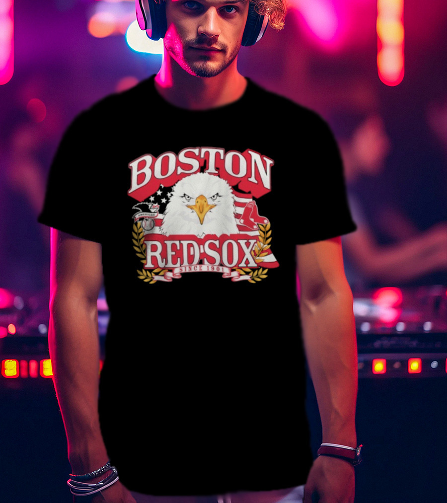 Boston Red Sox American League Eagle Patriotic Celebration Since 1901 T-Shirt