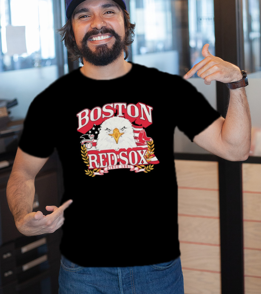 Boston Red Sox American League Eagle Patriotic Celebration Since 1901 T-Shirt