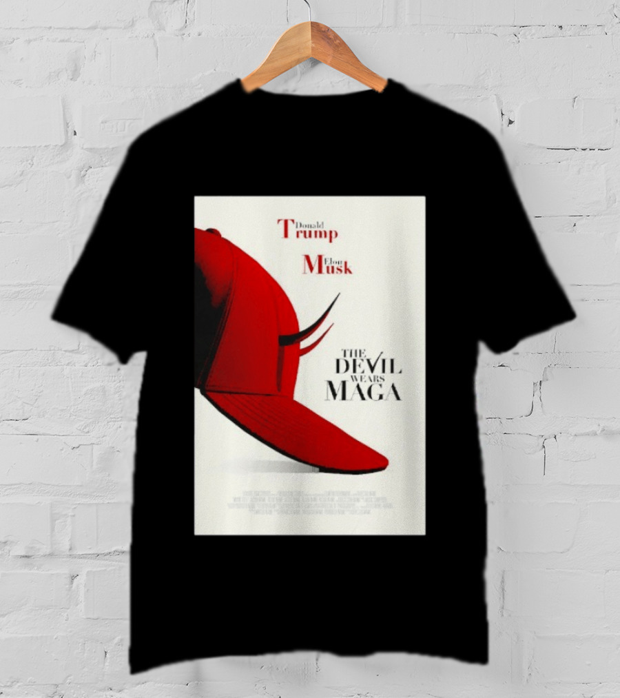 Donald Trump Elon Musk The Devil Wears MAGA Hat With Horns T-Shirt